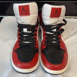 Nike Air Jordan Black, Red, and White High-Tops